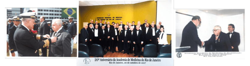 Homenagens recebidas pelo Prof. Dr. Helio Copelman, incluindo o 20º aniversário da Academia de Medicina do Rio de Janeiro